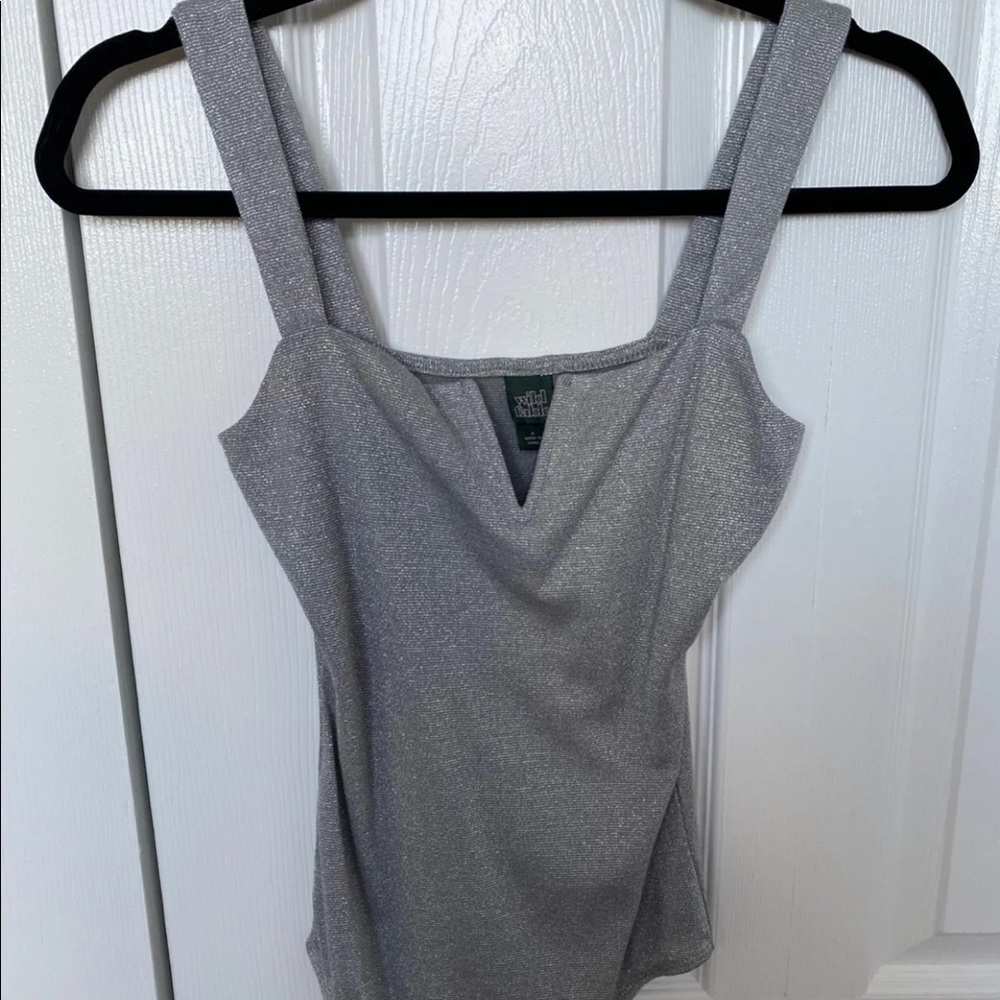 Silver sparkly Bodysuit